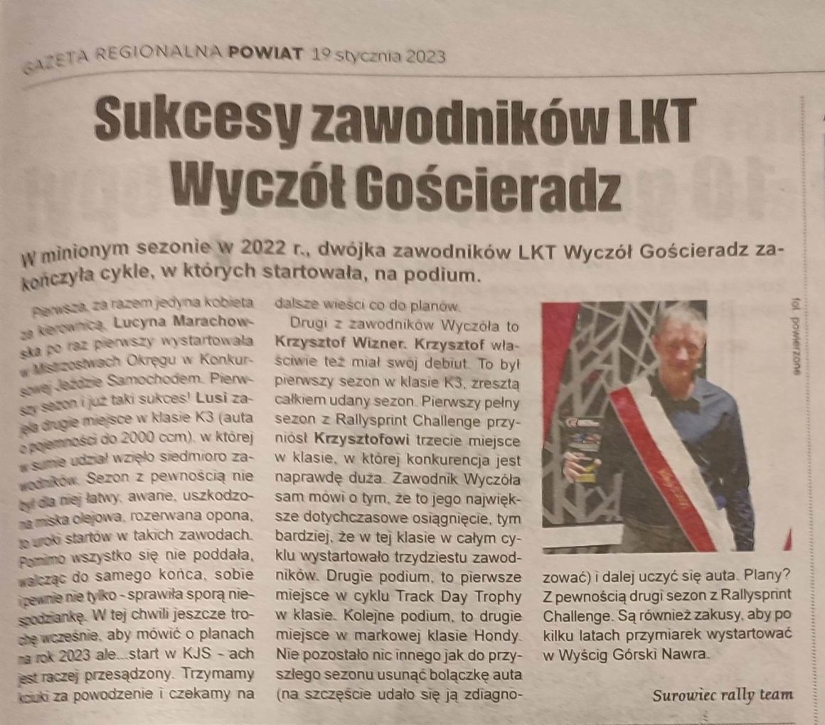 O naszych klubowiczach w prasie