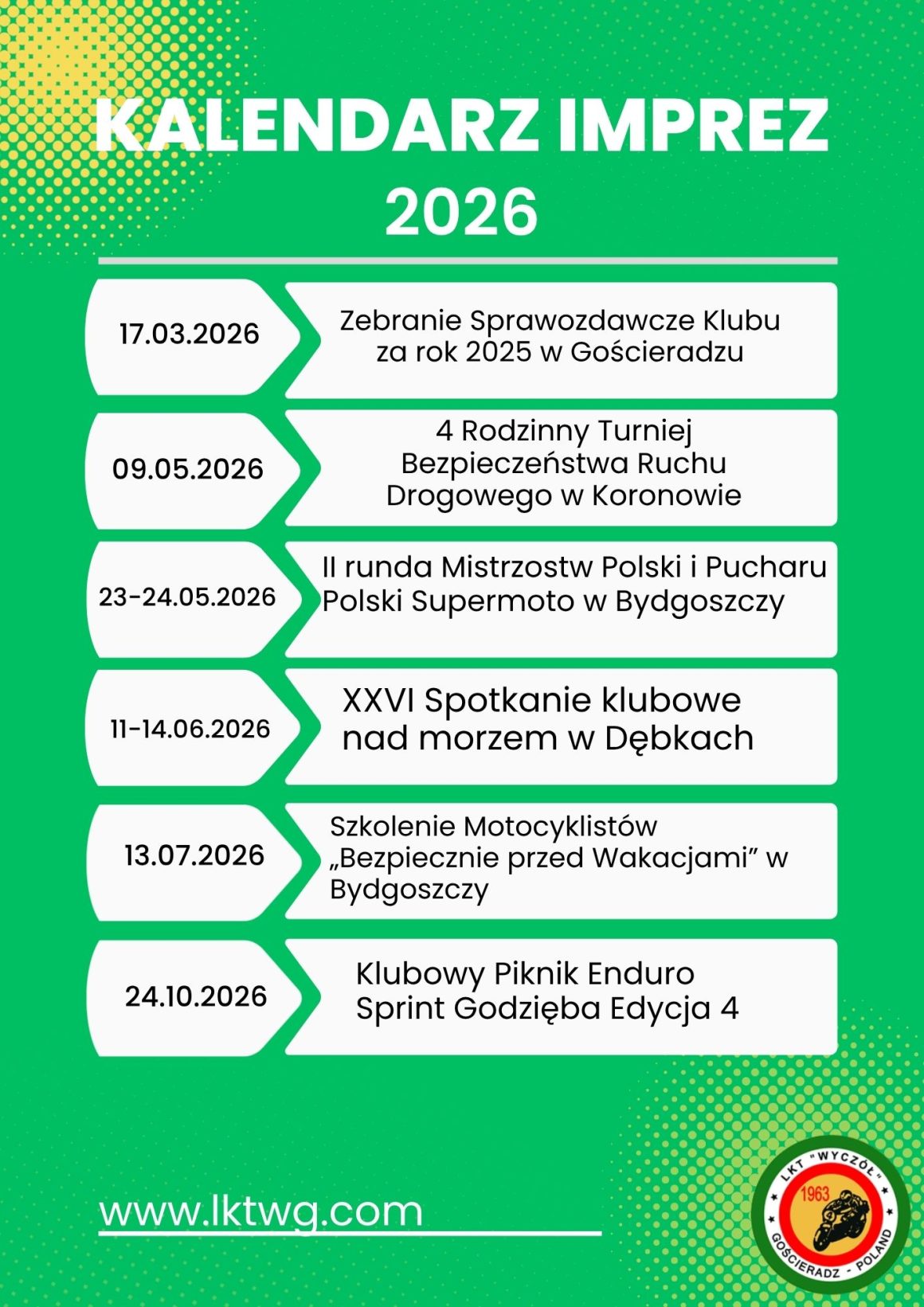 Kalendarz Imprez Klubowych 2026 Kalendarz Imprez Klubowych 2026
