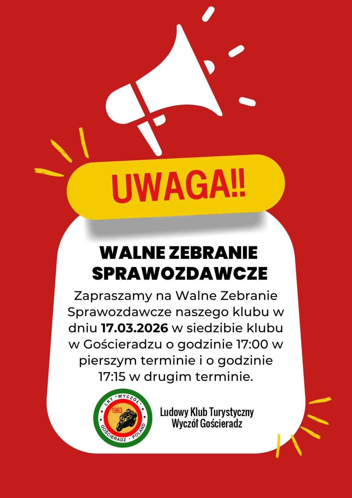 Zapraszamy na Walne Zebranie Sprawozdawcze